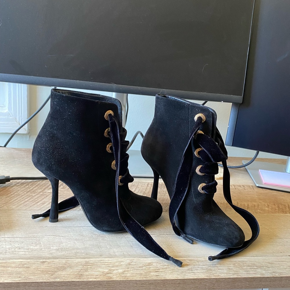 Lanvin Black Suede Boots